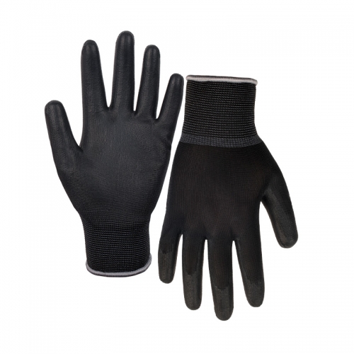 18G nylon shell PU palm coated gloves