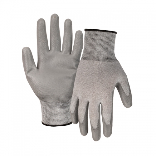 13G carbon/spandex shell PU palm coated gloves
