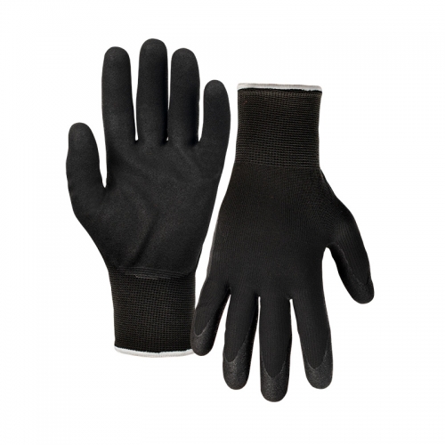 13G polyester/acrylic shell nitrile sandy palm coated gloves
