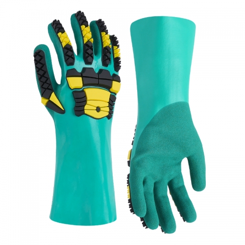 Chemical resistant nitrile coated glove with cut and impact protection - Glass and Metal Free