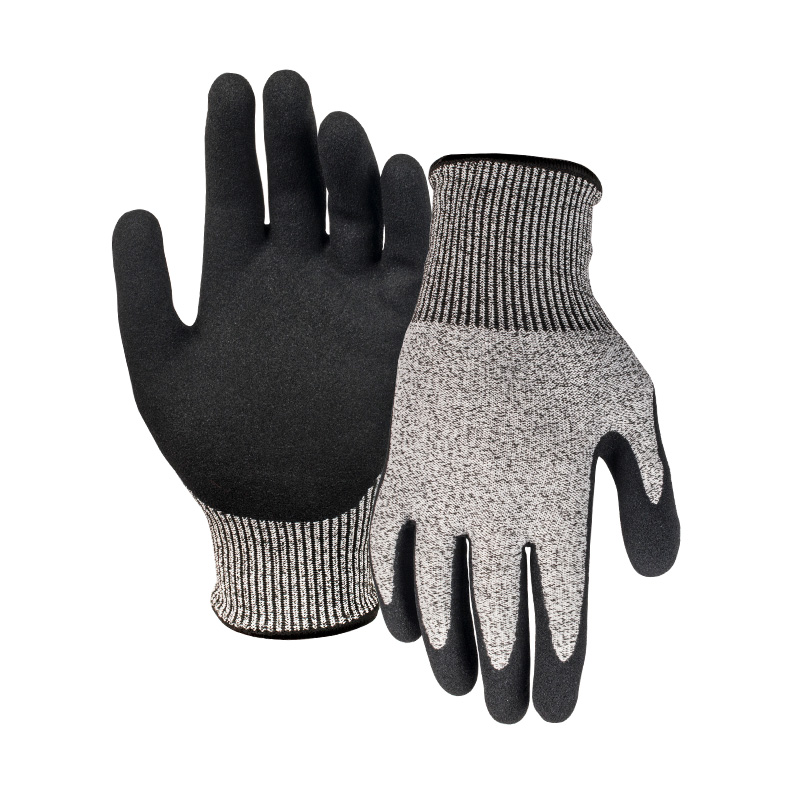 13G cut B/A2 nitrile sandy palm coated gloves