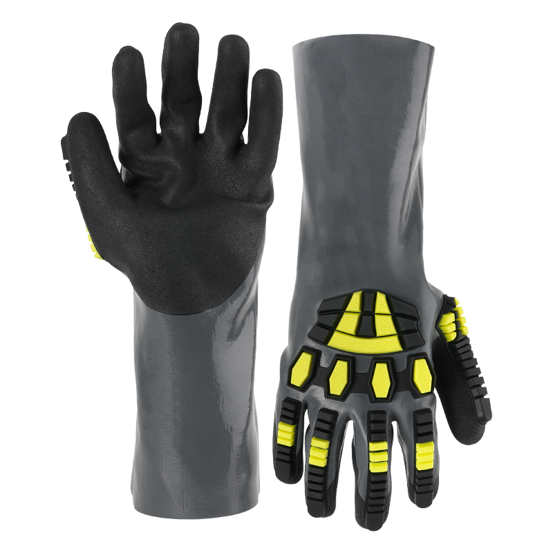 Chemical resistant nitrile coated glove with cut and impact protection - Glass and Metal Free