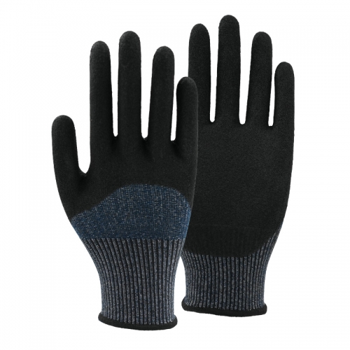 13G cut C/A3 nitrile sandy half coated gloves