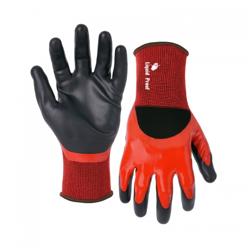 18G nylon/spandex shell GripFoam Plus triple coated gloves(half/palm）