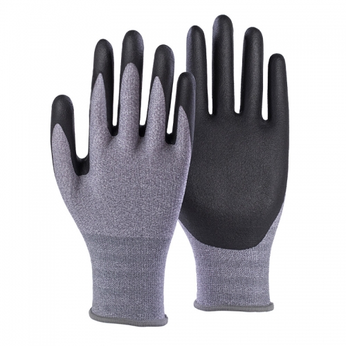 13G polyester/spandex DexiFoam palm coated gloves