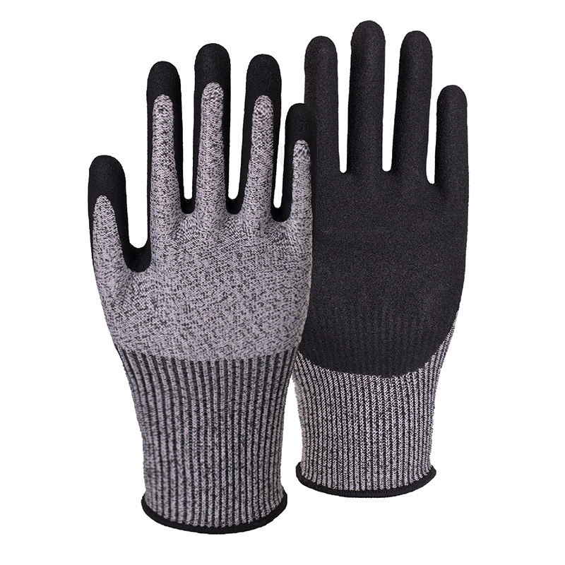 13G cut C/A3 latex sandy palm coated gloves-Glass Fiber